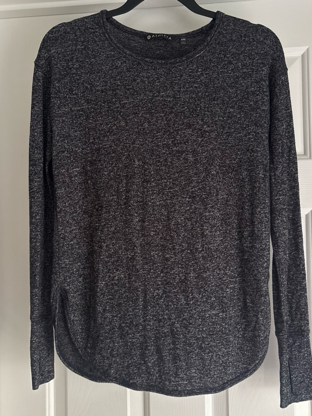 Athleta Cozy Marled Long Sleeve Top - Charcoal size XXS
